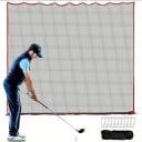 Golfová cvičná sieť odolná na golfové loptičky 305 x 305 cm s karabinami a lanom čierno-červená pre tréning na dvore alebo v záhrade 3