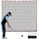 Golfová cvičná síť odolná na golfové míčky 305 x 305 cm s karabinami a lanem černo-červená pro trénink ve dvoře nebo v zahradě 3