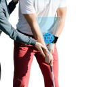 Golfový trenažér s chytrým míčkem 9 cm a páskem na zápěstí 7 cm modrý pro nácvik správného držení těla a swingu u začátečníků 2
