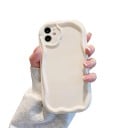 Golfvormige hoes voor Samsung Galaxy A15 4G en 5G Duurzame bescherming van de hoeken en camera Golfvormige rand Glanzend oppervlak Crème Effen 4