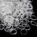 Gomas elásticas transparentes para el cabello 350 unidades Pequeñas gomas elásticas de 2 cm de diámetro para trenzas y moños Discretas en cabellos 2