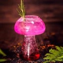 Gomba alakú italospohár 285 ml dekoratív pohár 12,5 cm magas tiszta üvegből eredeti pohár koktélok tálalásához 4