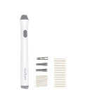 Gomma elettrica a penna con 2 batterie AAA e punte di ricambio Gomma elettrica regolabile Penna con gomma sottile e spessa Gomma da cancellare con diverse spessori a forma di penna 16,6 x 1,5 cm 3