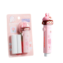 Gomme rétractable en forme de personnages mignons Gomme à effacer pour crayons avec mécanisme rétractable pour filles et garçons Gomme à effacer avec motif d'animaux 10,5 x 2 cm 3