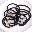 Gommes à cheveux avec des ornements en argent - 10 pcs 2
