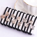 Gommes à cheveux avec des ornements en argent - 10 pcs 3