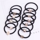 Gommes à cheveux avec des ornements en argent - 10 pcs 5