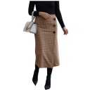 Gonna a quadri da donna con bottoni G34 1