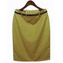 Gonna a tubino da donna con cintura A1900 9