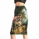 Gonna a tubino da donna con stampa A1161 1