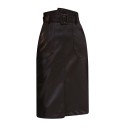 Gonna a tubino da donna in pelle sintetica con vita alta e cintura Fessura centrale anteriore Due tasche frontali Lunghezza fino 6