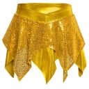 Gonna da danza per ragazze con orlo irregolare a punta, gonna mini con paillettes e vita elastica a forma di V per jazz e coreografie moderne 7