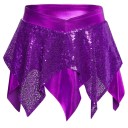 Gonna da danza per ragazze con orlo irregolare a punta, gonna mini con paillettes e vita elastica a forma di V per jazz e coreografie moderne 2