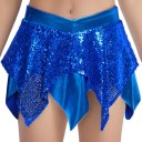 Gonna da danza per ragazze con orlo irregolare a punta, gonna mini con paillettes e vita elastica a forma di V per jazz e coreografie moderne 8
