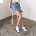 Gonna di jeans retro con zip e strappi 5