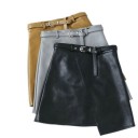 Gonna in pelle asimmetrica da donna 1