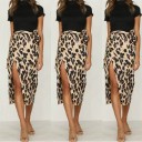 Gonna leopardata da donna con alto spacco 1