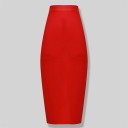 Gonna lunga da donna a tubino con vita alta Taglio aderente con zip e spacco sul retro Materiale elastico in nylon e spandex 2