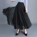 Gonna lunga in tulle da donna a più strati di tulle fine Taglio vaporoso e fluido Vita alta Poliestere e spandex Aspetto leggero e arioso 2