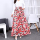Gonna lunga maxi da donna con motivo Taglio a A con pieghe Vita alta e larga Tasche laterali Misura elasticizzata in poliestere e elastan 16