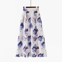 Gonna lunga maxi da donna con motivo Taglio a A con pieghe Vita alta e larga Tasche laterali Misura elasticizzata in poliestere e elastan 12