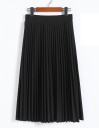 Gonna lunga plissettata da donna con ampia vita elastica Pieghe fitte e delicate Poliestere con spandex Taglio elegante e comodo 1