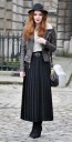 Gonna lunga plissettata da donna con ampia vita elastica Pieghe fitte e delicate Poliestere con spandex Taglio elegante e comodo 4