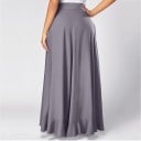 Gonna maxi asimmetrica da donna con pantaloni cuciti Taglio avvolgente con volant Vita alta con legatura a fiocco Poliestere fluido 5