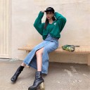 Gonna maxi in denim da donna 3