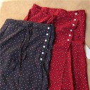 Gonna midi da donna con bottoni e pois Gonna a trapezio con legaccio in vita Gonna scivolosa in misto acrilico, modal e acetato 5
