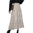 Gonna midi da donna con motivo floreale Gonna a trapezio leggera con vita elastica Gonna estiva per la città, per passeggiate e per il lavoro 3