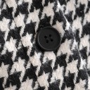 Gonna midi dritta da donna con motivo pied de poule Nero e Bianco Serie di bottoni decorativi davanti Cintura larga in vita Spacco Poliestere 5