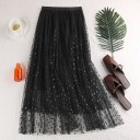 Gonna midi in tulle da donna con pois 7