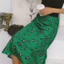 Gonna midi verde da donna con fiori 2
