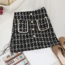 Gonna mini a quadri da donna con tasche A1969 1