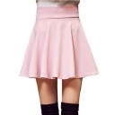 Gonna mini a ruota da donna con ampia vita alta Tessuto elastico in poliestere e spandex con una fine struttura Taglio a campana 6