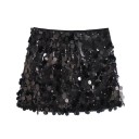 Gonna mini con paillettes a vita alta Gonna corta scintillante per donne da festa Abbigliamento da sera elegante Gonna lucida 2