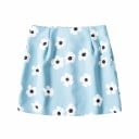 Gonna mini da donna con grandi fiori bianchi Stile leggermente svasato Fodera bianca Zip invisibile Tessuto in cotone con acetato e acrilico 2