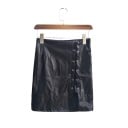 Gonna mini da donna in pelle sintetica con lacci davanti Vestibilità aderente a tubino Spacco sul fondo Occhielli metallici Nera 3