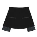 Gonna nera corta da donna con pietre e cintura Ricca applicazione di pietre luccicanti davanti Inserti lucidi sotto l'orlo Materiale in cotone 4