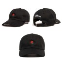 Gorra de mujer con pequeña rosa bordada Gorra de béisbol de algodón con visera curvada y ojales de ventilación Circunferencia de cabeza 6