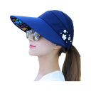 Gorra de sol plegable para mujer 54–60 cm Fibra de poliéster Gorra ligera ajustable de verano para playa, deporte y viajes 3