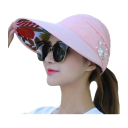 Gorra de sol plegable para mujer 54–60 cm Fibra de poliéster Gorra ligera ajustable de verano para playa, deporte y viajes 4