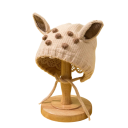 Gorro de bebé de croché Corço 46-50 cm 6-36 meses Com atilho no pescoço Gorro de inverno para bebés 5