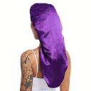 Gorro de dormir largo de satén de 30 x 66 cm. Gorro de dormir de seda para mujer con cabello rizado, rastas y trenzas. Talla universal 50-66 5