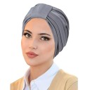 Gorro de hiyab musulmán para mujeres con diseño fruncido de 58 cm de poliéster para uso diario bajo el pañuelo 4