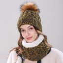 Gorro de inverno feminino com cachecol A1 3
