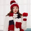 Gorro de Inverno Feminino com Cachecol e Luvas 4