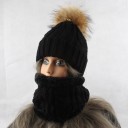 Gorro de Inverno Feminino com Cachecol 1