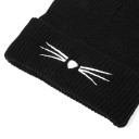 Gorro de inverno feminino com padrão de gato 10